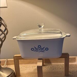 Corningware Blue Cornflower 1/2 Qt Casserole Dish with and clear Glass Lid
